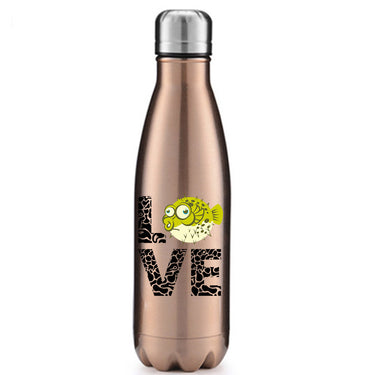 Love Fishing Green Blowfish Globe' Stainless Steel Water Bottle